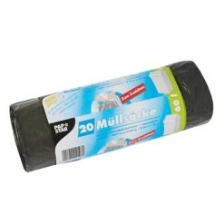 PAPSTAR 240 Müllsäcke Mit Zugband, LDPE 60 L 75 Cm X 65 Cm Grau