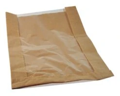 1000x Papierfaltenbeutel Für Brotlaib Rund 26 + 7 X 40 Cm Mit Fenster 19cm