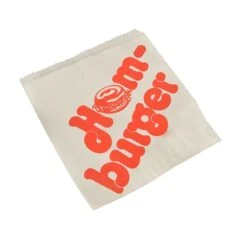 1000 Hamburger-Tüten, Pergament-Ersatz 13,5 Cm X 13 Cm Weiss Mit Rotem Schriftzug, Fettdicht